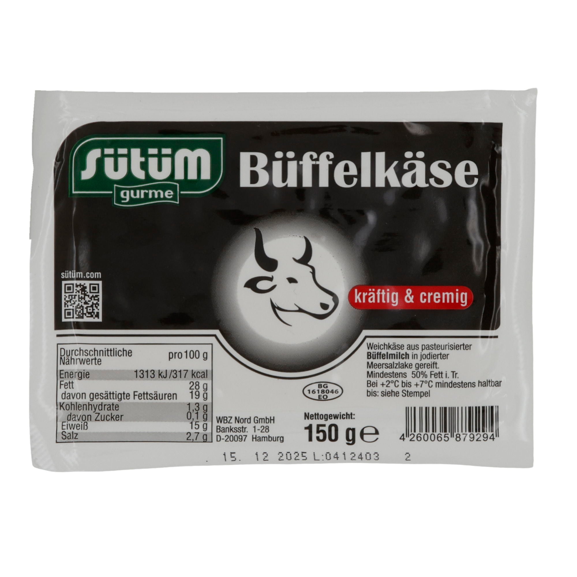 Büffelkäse Sütüm | Kräftiger und cremiger Büffelkäse | 150 g SUETUEM